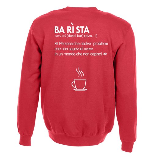 Felpa unisex per barista con stampa sul retro DTF Barista idea regalo uomo donna
