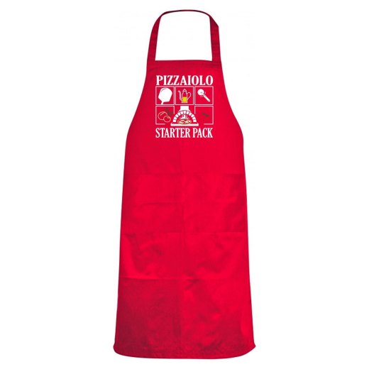 Grembiule da cucina con stampa DTF "PIZZAIOLO STARTER PACK", per pizzaioli, cuochi chef pizzerie