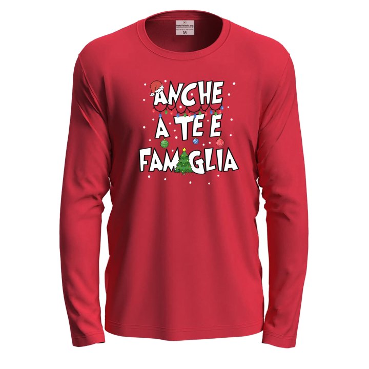 T-shirt Natalizia maglia  manica lunga stampa natalizia vestito Natale uomo donna