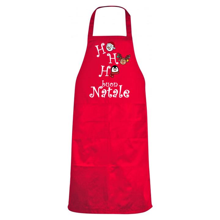 Grembiule da cucina Collo Decorazioni Natalizie Nativita' Rosso Festa Buon Natale cotone