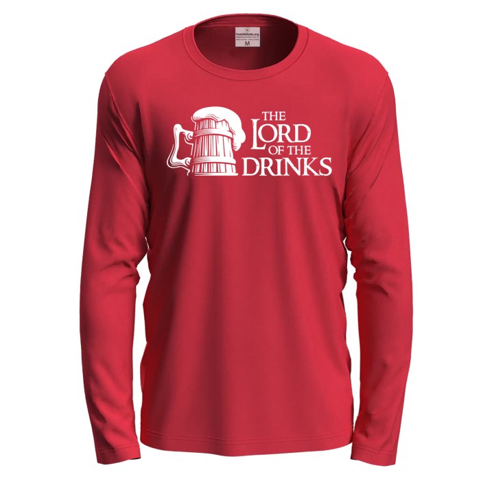 T-shirt classica a manica lunga con stampa Lord of the Drinks bar idea regalo uomo