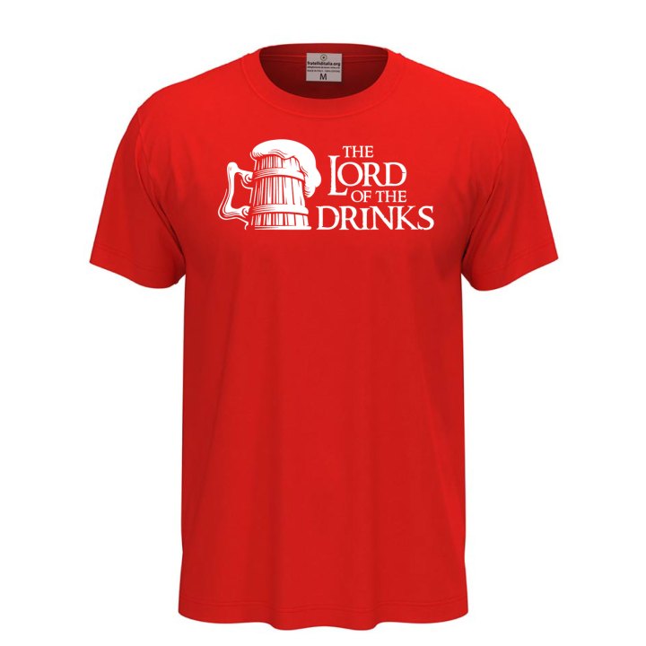 Classic Half Sleeve T-Shirt with DTF Print "Lord of the Drinks", Men Women