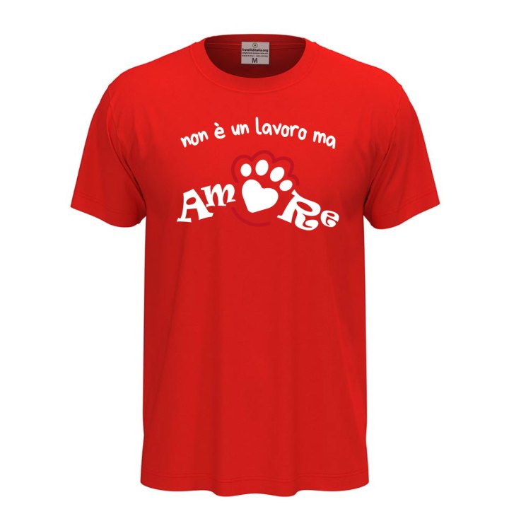 T-shirt classica a manica corta con stampa "NON è UN LAVORO MA AMORE" toelettatori veterinari idea regalo