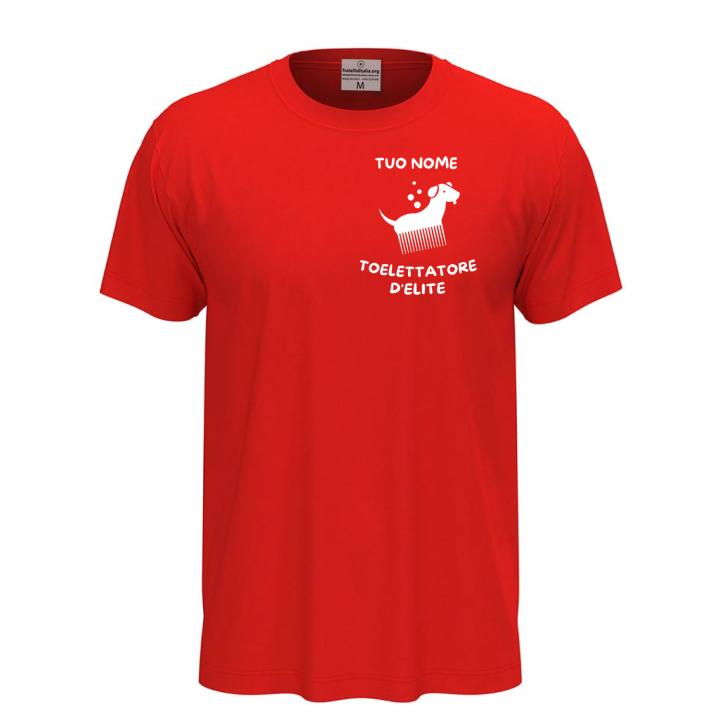 T-shirt unisex a manica corta con stampa "toelettatore d'élite" veterinari, idea regalo personalizzabile con nome