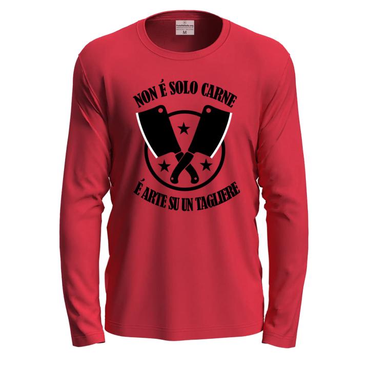 T-shirt a manica lunga con stampa DTF "NON è SOLO CARNE" macellaio braceria steak house