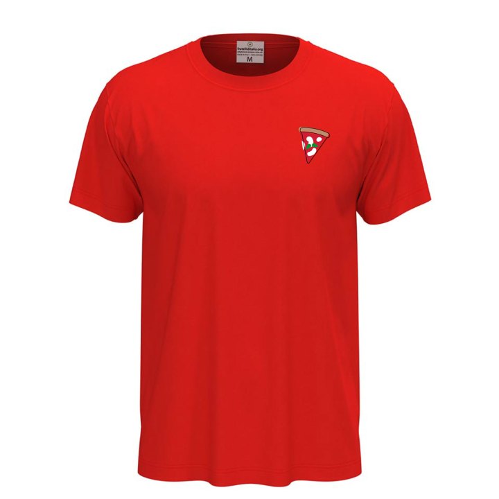 T-shirt classica unisex a manica corta con stampa DTF "FETTA DI PIZZA", abiti lavoro pizza pizzaiolo pizzeria