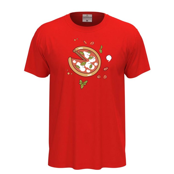 T-shirt classica unisex a manica corta con stampa DTF "PIZZA", idea regalo per amanti della pizza