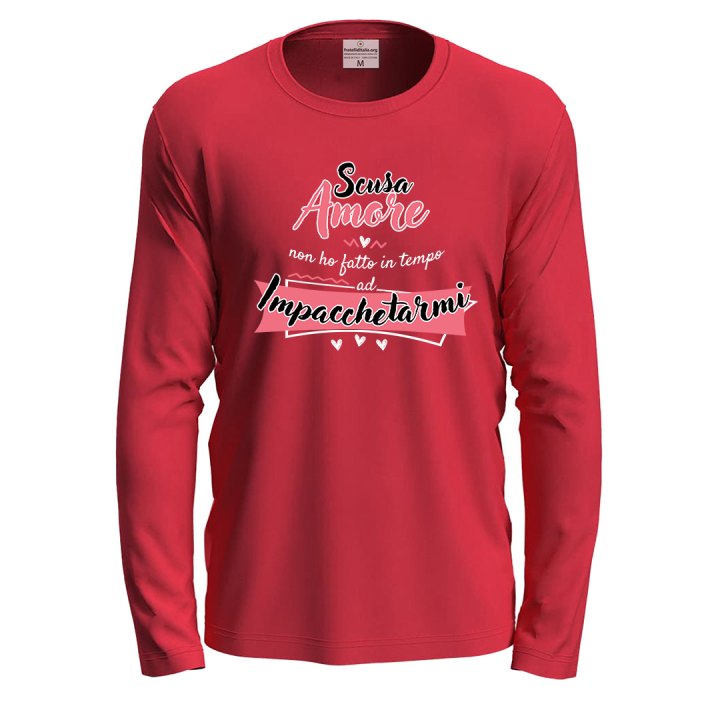 T-shirt maglia con stampa divertente "SCUSA AMORE" idea regalo amanti  San Valentino