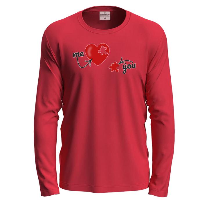 Camiseta de manga larga con estampado "ME & YOU" de DTF. Bonita idea de regalo para pareja en San Valentín.
