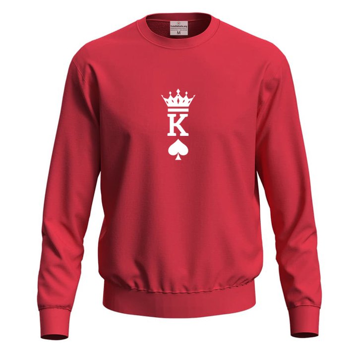 Felpa maglia "KING" simpatica idea regalo di coppia innamorati re di cuori carte gioco San Valentino