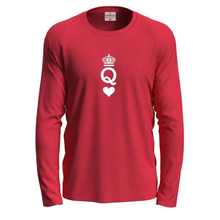 Camiseta de manga larga con estampado "QUEEN" de DTF. Idea de regalo de San Valentín para pareja.