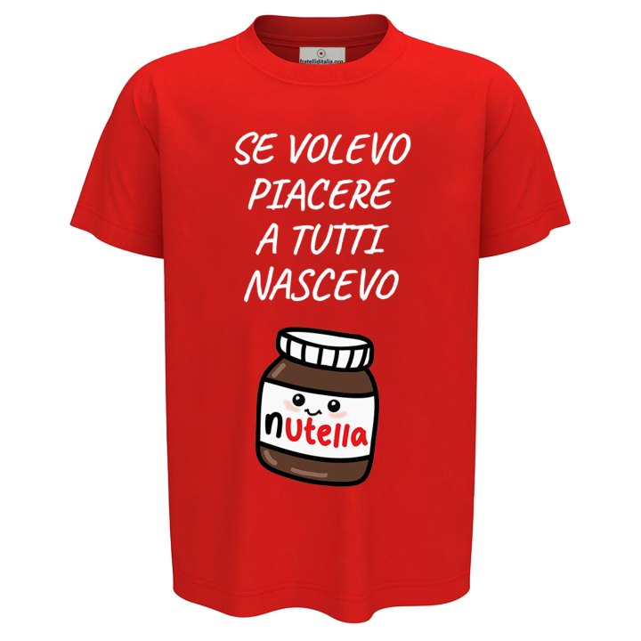 T-shirt maglia bambino mezza manica con stampa "NASCEVO CIOCCOLATO" regalo bimbo abbigliamento