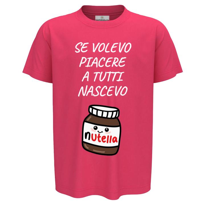 T-shirt maglia bambino mezza manica con stampa "NASCEVO CIOCCOLATO" regalo bimbo abbigliamento