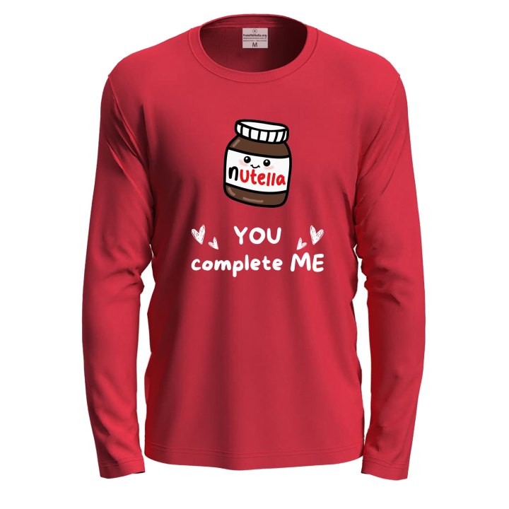 T-shirt maglia manica lunga con stampa "YOU COMPLETE ME" divertente regalo golosi