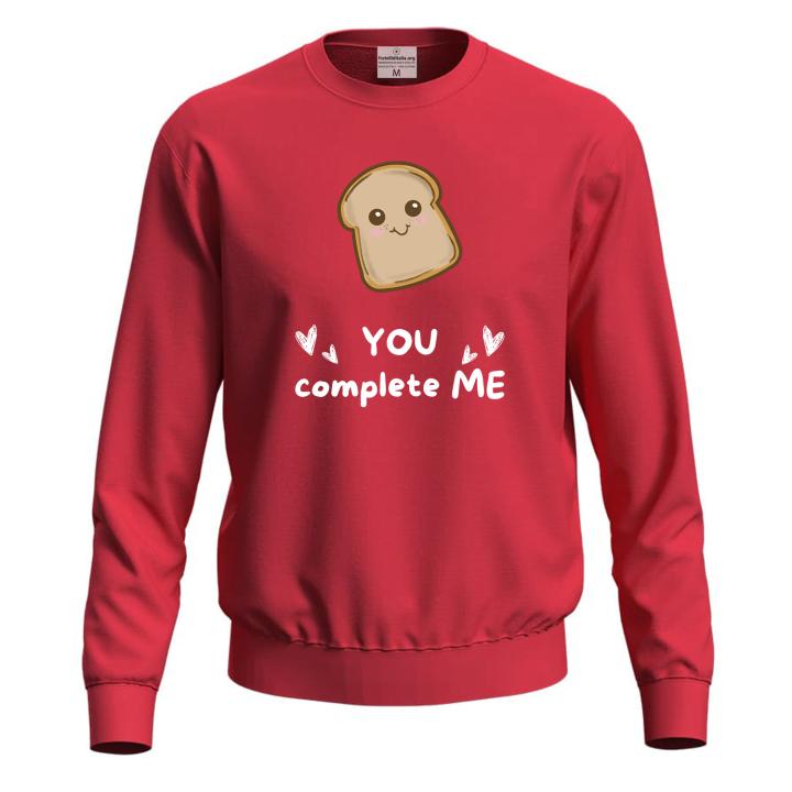 Felpa maglia panificio paninoteca con stampa DTF "PANE YOU COMPLETE ME" maglia divertente